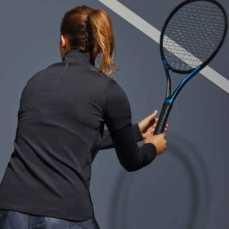 Tennis Langarmshirt Damen TS TH 900 schwarz
