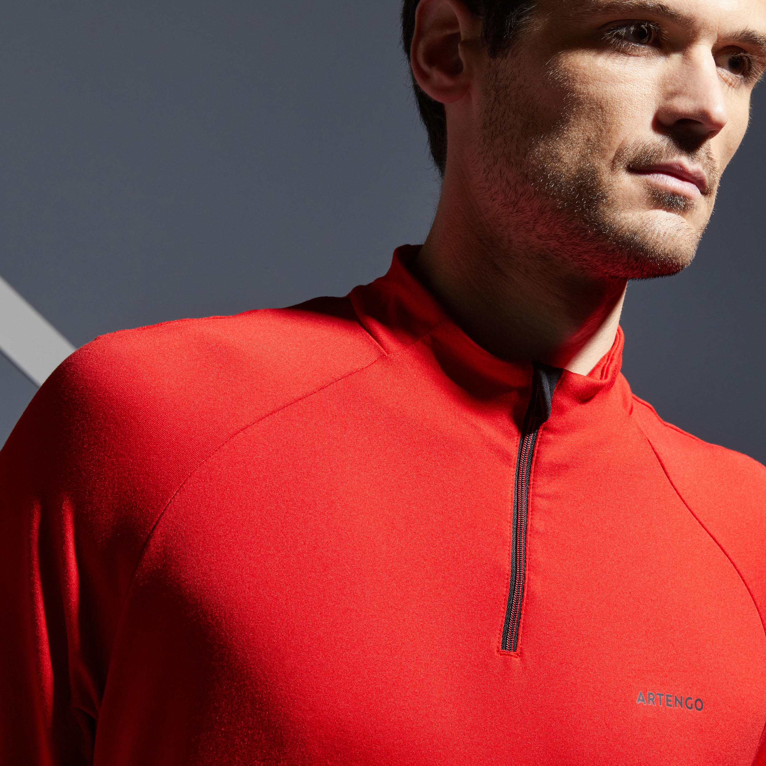Men's Tennis Long-Sleeved Top Thermic 1/2 Zip - Red 6/8