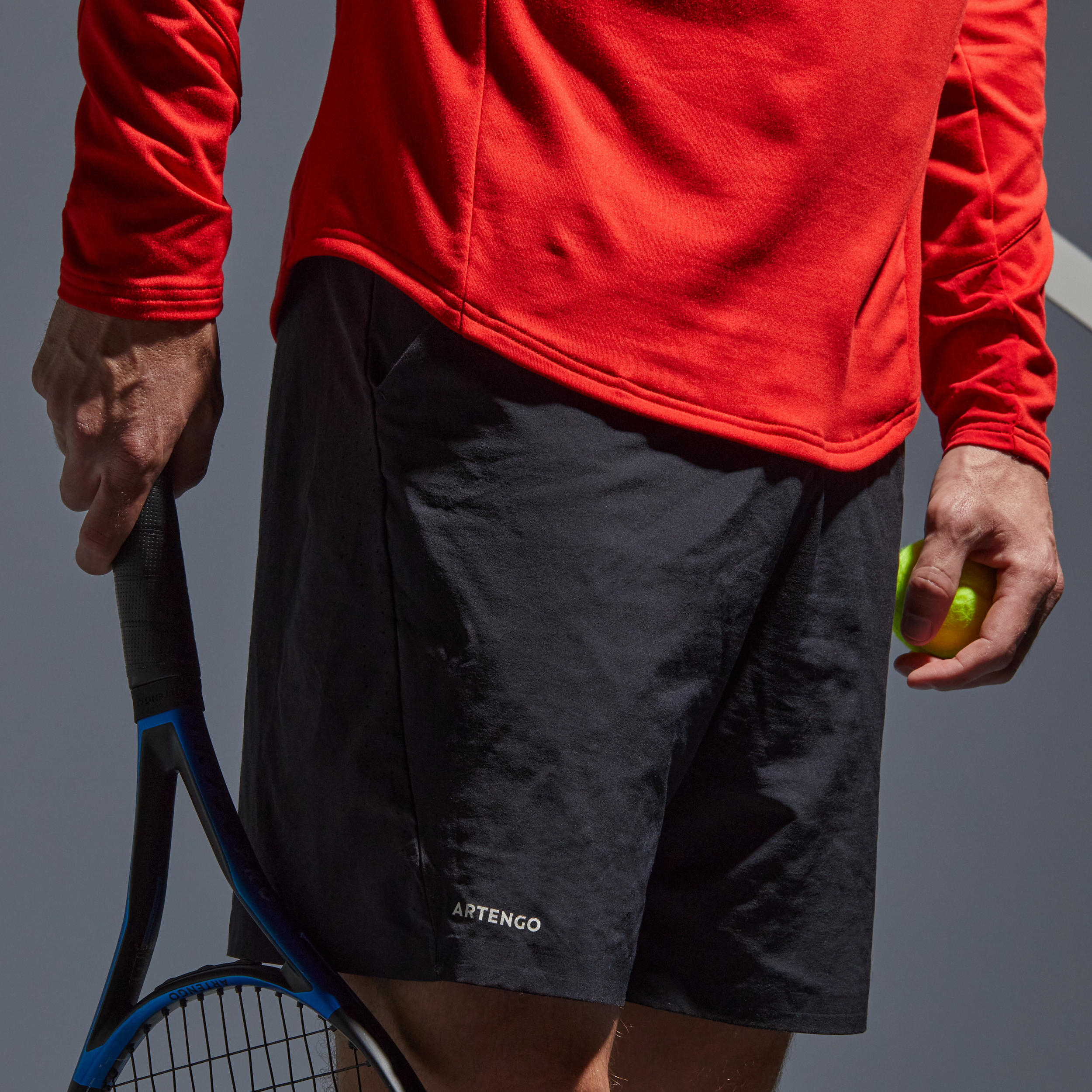 Men's Tennis Long-Sleeved Top Thermic 1/2 Zip - Red 7/8