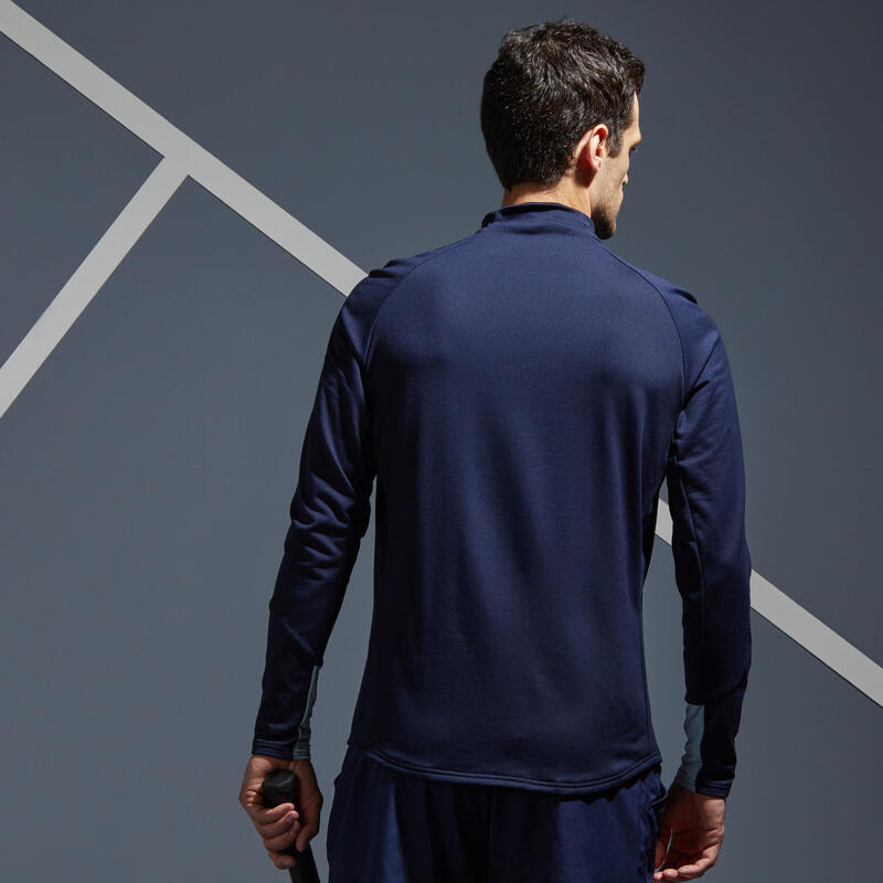 Men's Tennis Long-Sleeved Top Thermic 1/2 Zip - Navy