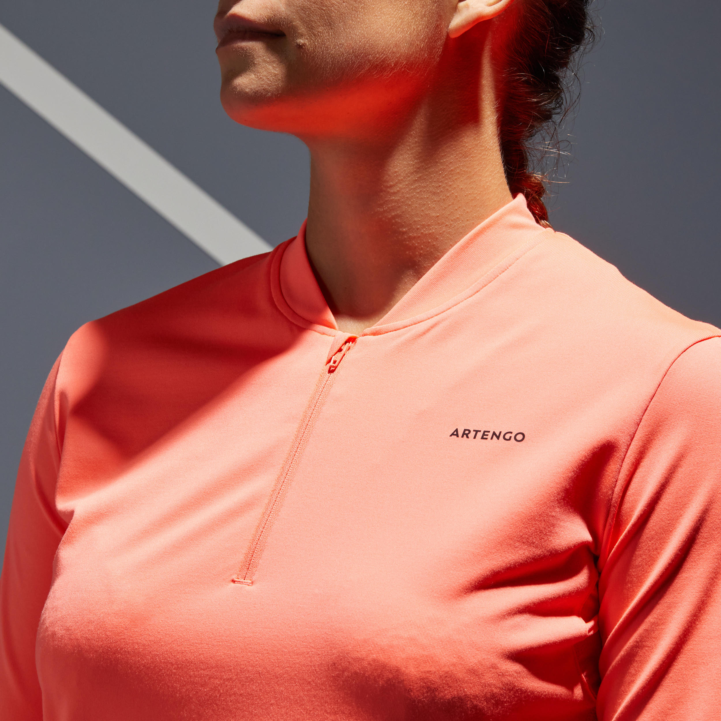 Women's 3/4 Sleeve Tennis T-Shirt Dry 900 - Coral 5/7
