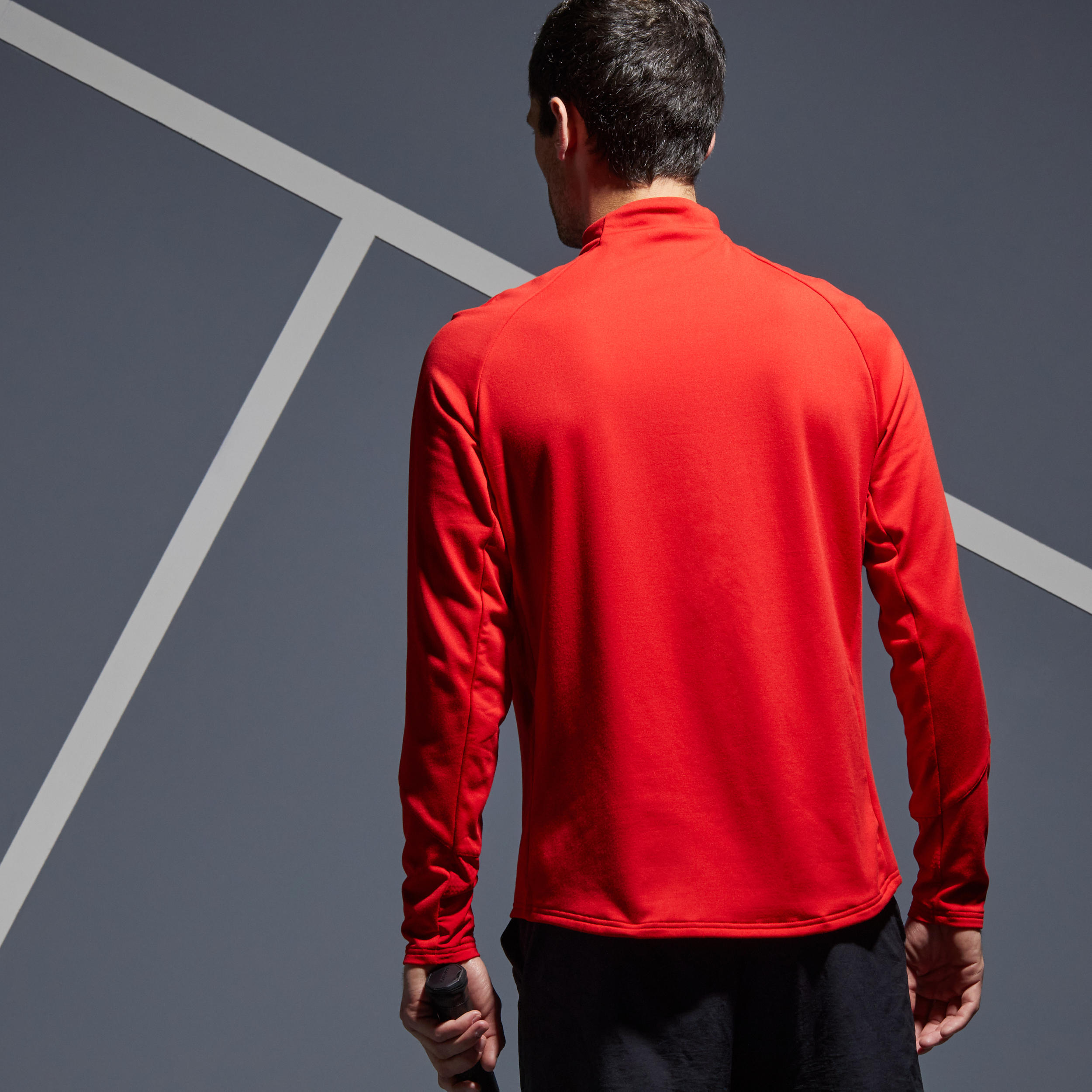 Men's Tennis Long-Sleeved Top Thermic 1/2 Zip - Red 5/8