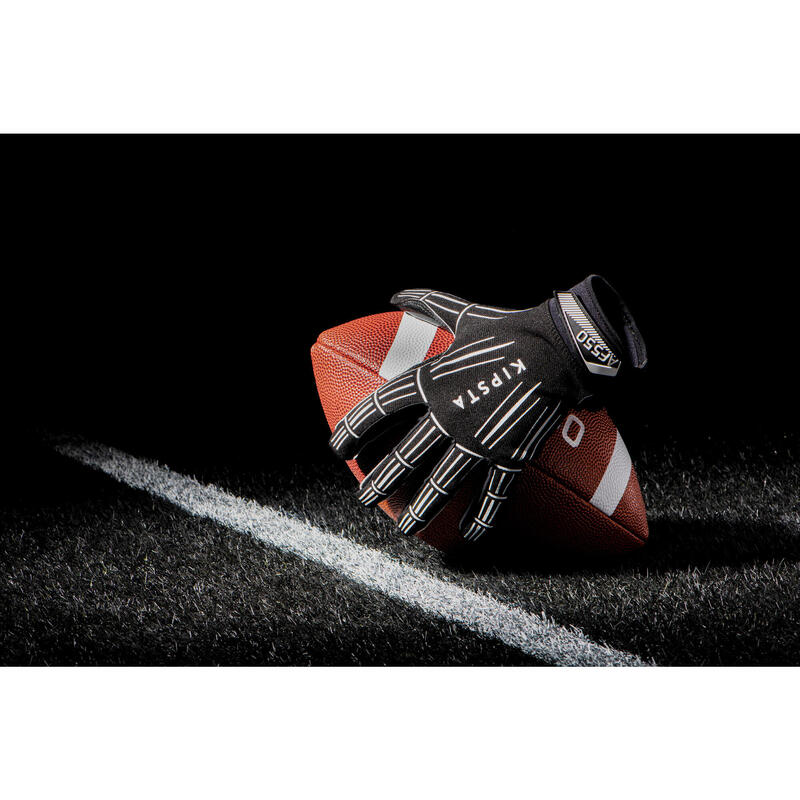 Handschoenen voor American football voor volwassenen AF550GR zwart