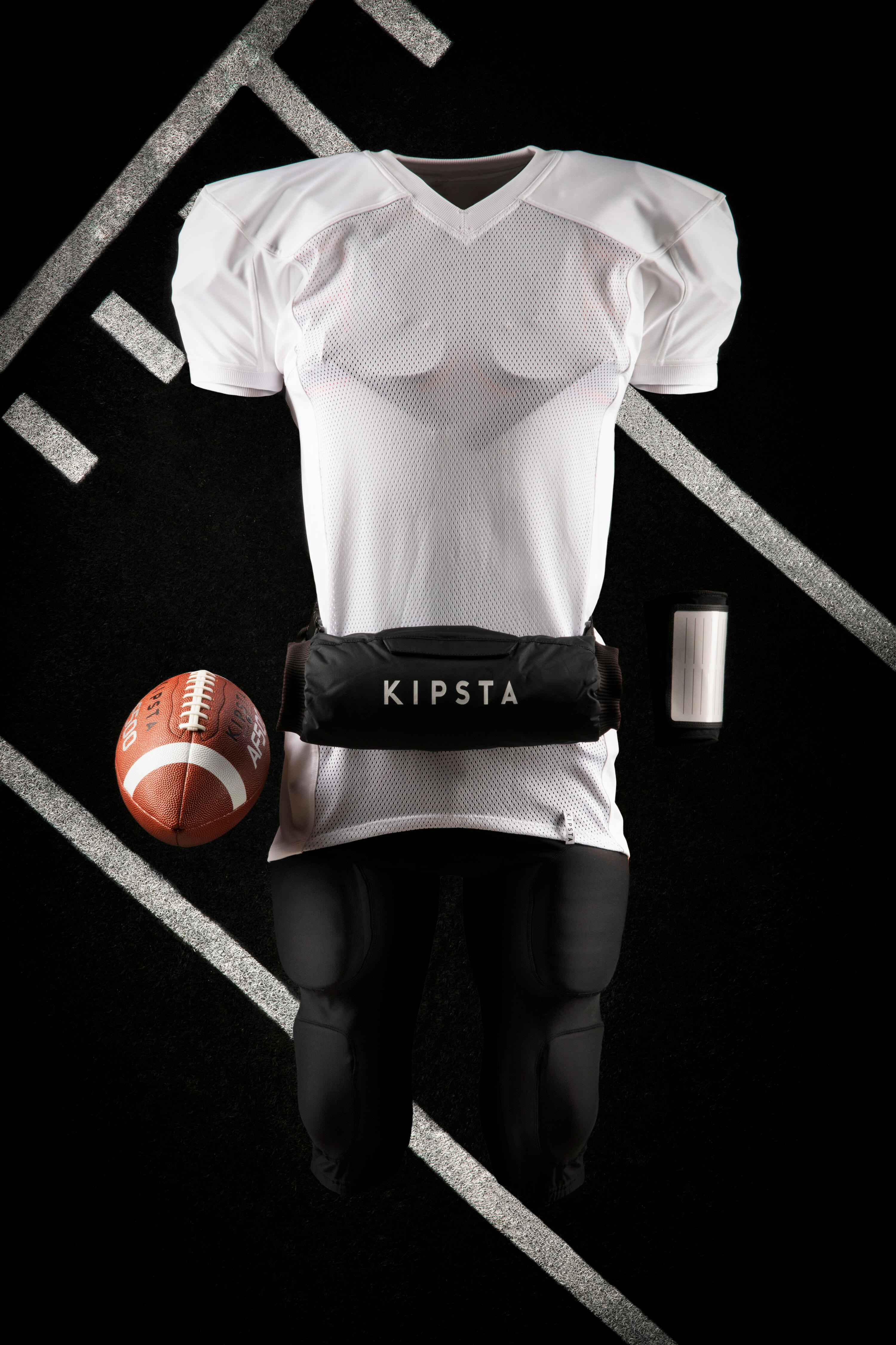 PANTALÓN FÚTBOL AMERICANO CON PROTECCIÓN AF550 NEGRO 6/11