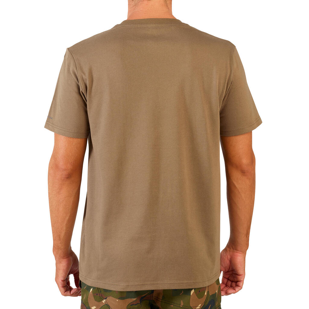 Men's Hunting Short-sleeved T-shirt - 100 predrix beige