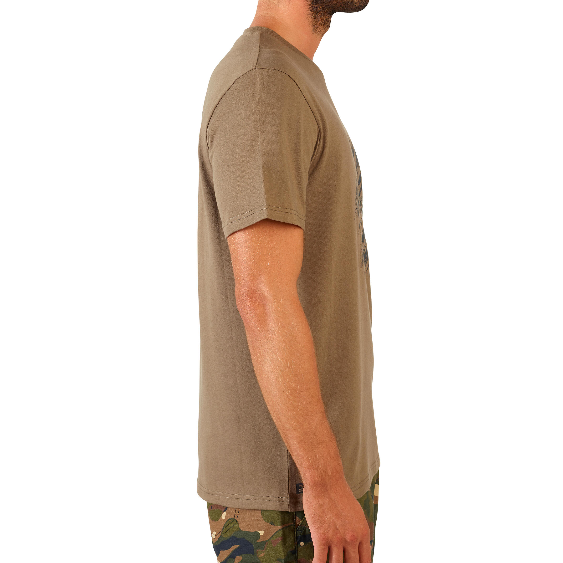 Men's Hunting Short-sleeved T-shirt - 100 predrix beige 6/7