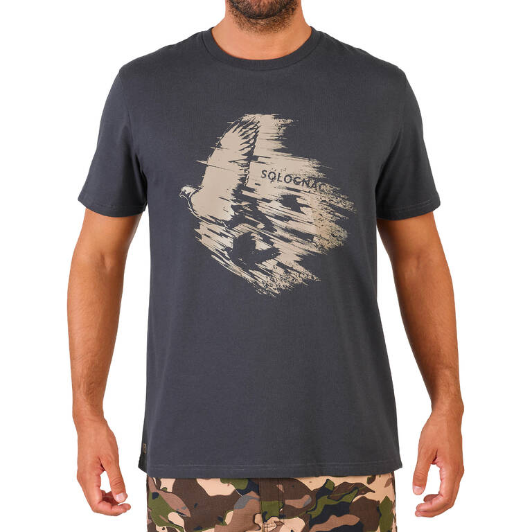 Men T-Shirt SG-100 Pigeon Print - Grey