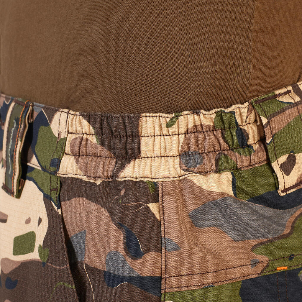 Jagdshorts 500 Camouflage Woodland grün und braun 