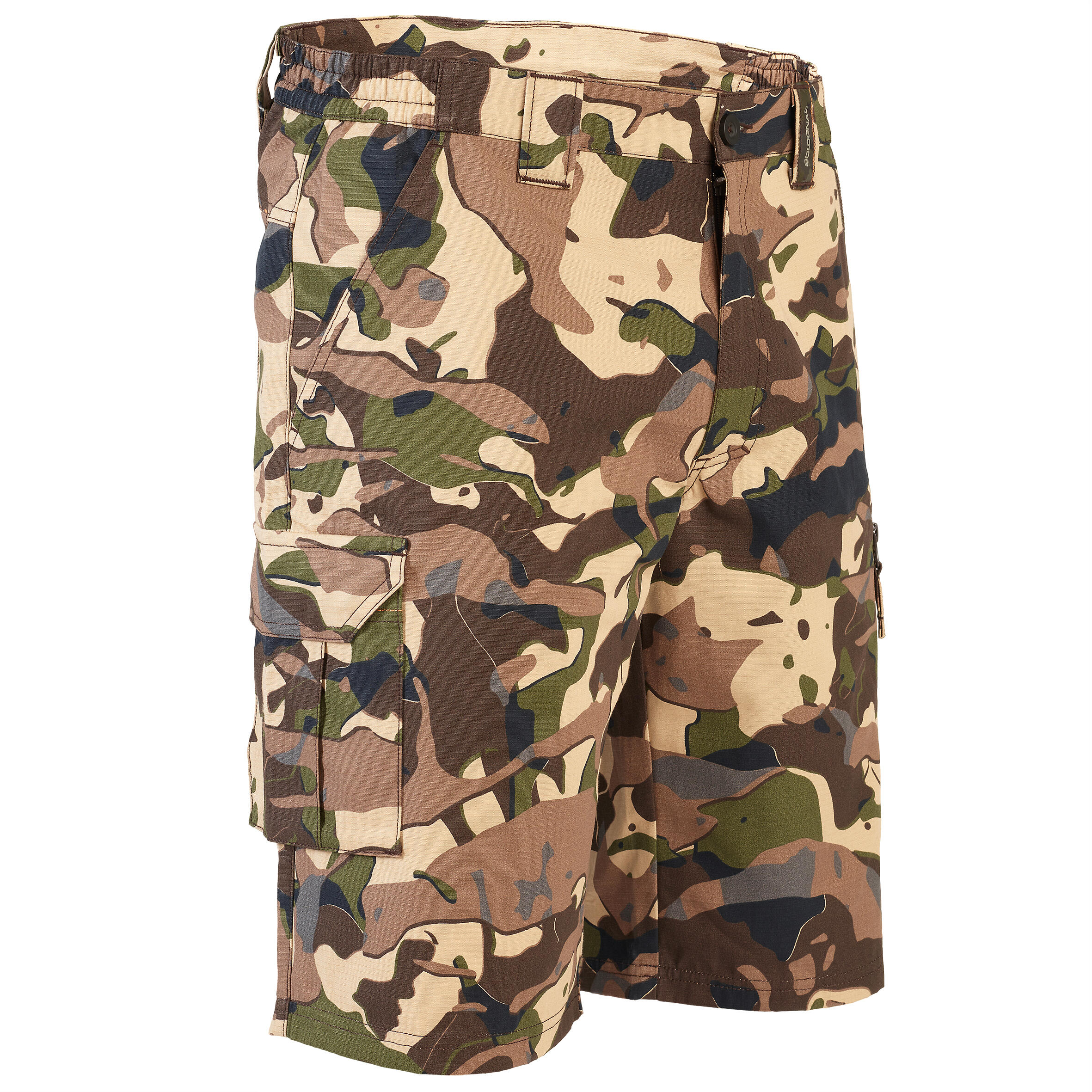 SOLOGNAC Bermuda shorts 500 - Woodland V1 brown LTD camouflage