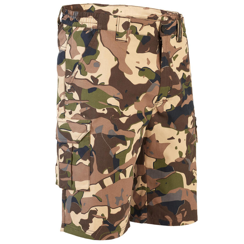 Bermuda shorts 500 - Woodland V1 brown LTD camouflage