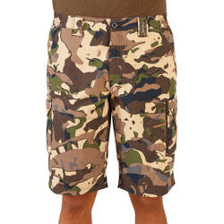 Bermudas Pantalon Corto Caza Solognac 500 Hombre Marrón Camuflaje Woodland V1