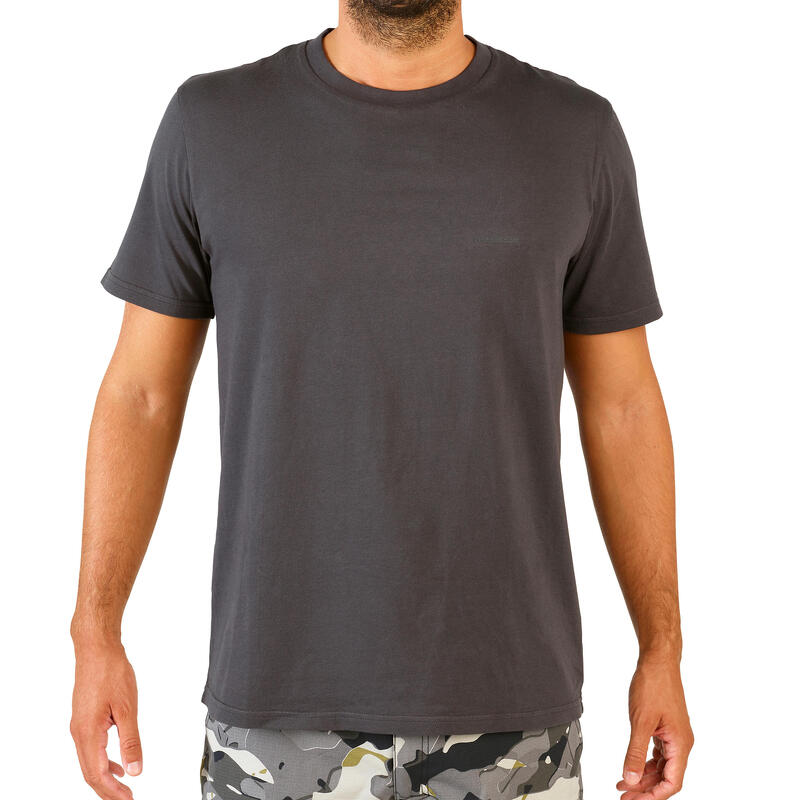 T-shirt manches courtes coton Homme - 100 carbon gris