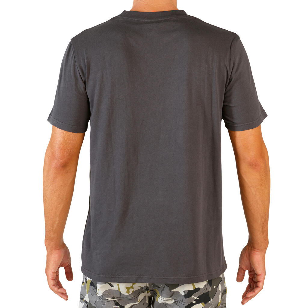 Poľovnícke tričko 100 s krátkym rukávom karbónovo sivé