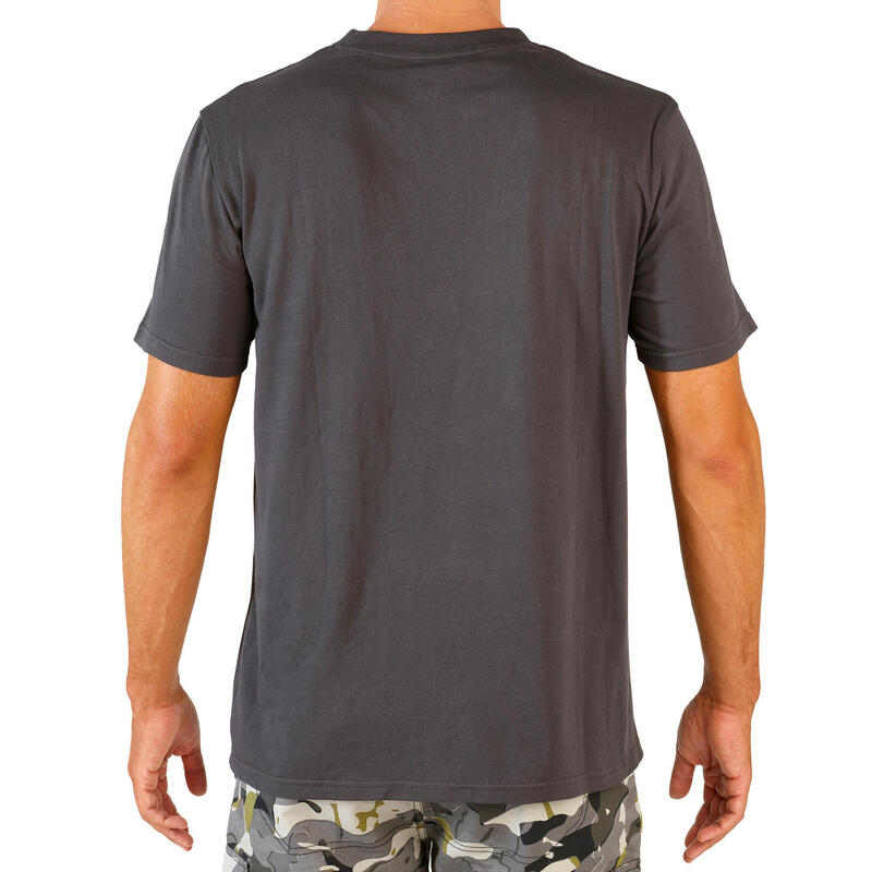 T-Shirt 100 Herren Baumwolle grau 