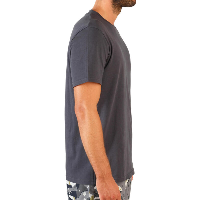 T-shirt manches courtes coton Homme - 100 carbon gris