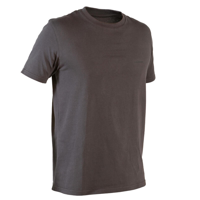 T-shirt manches courtes coton Homme - 100 carbon gris