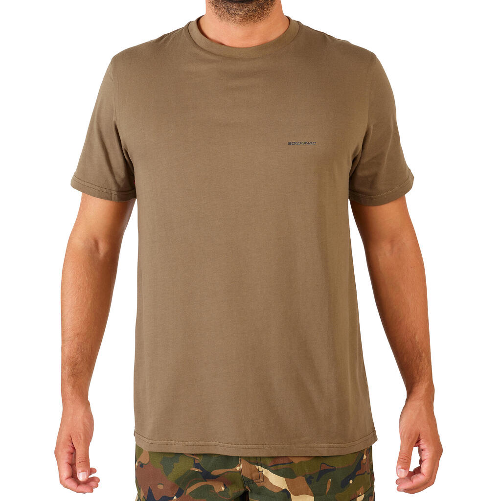 T-Shirt 100 Herren Baumwolle braun 