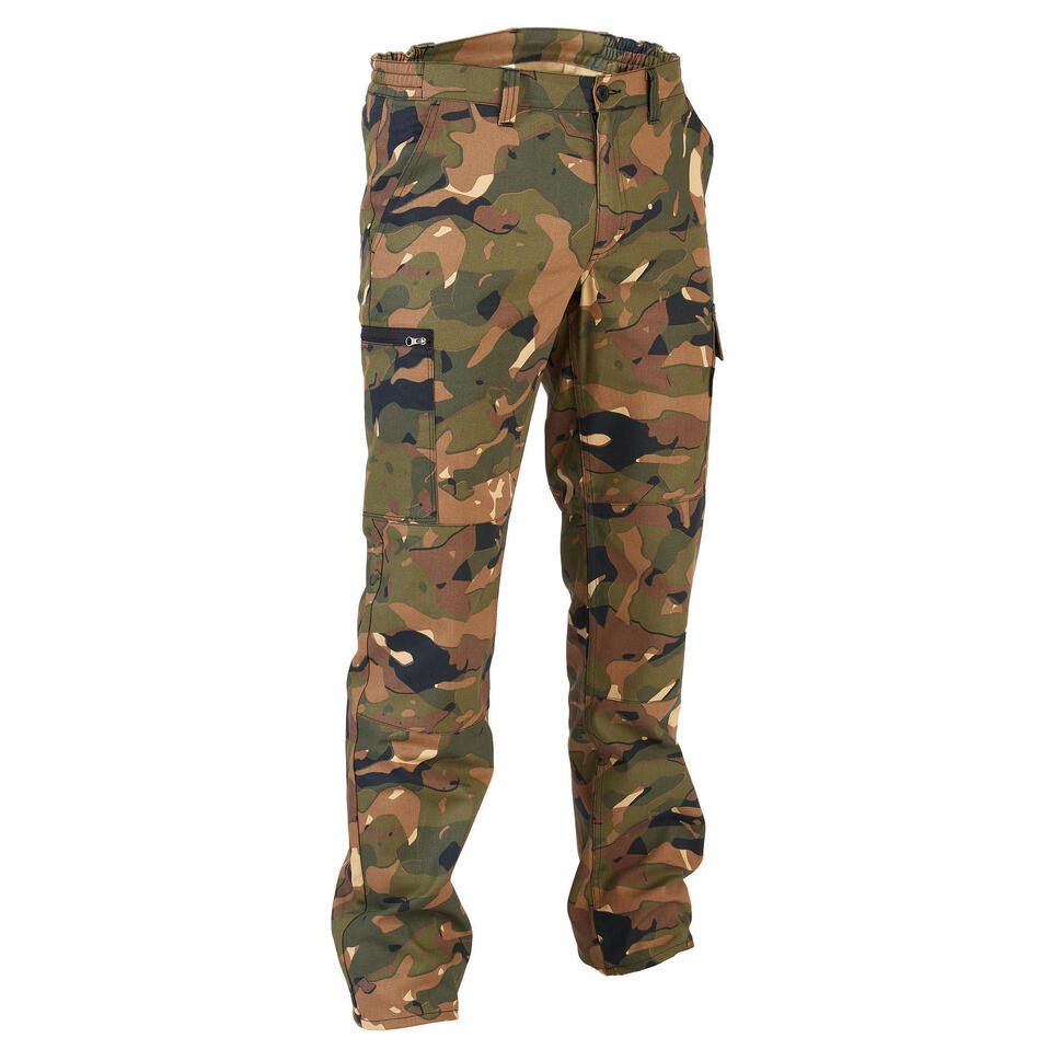 Pantalon chasse camouflage et résistant steppe 300 woodland SOLOGNAC