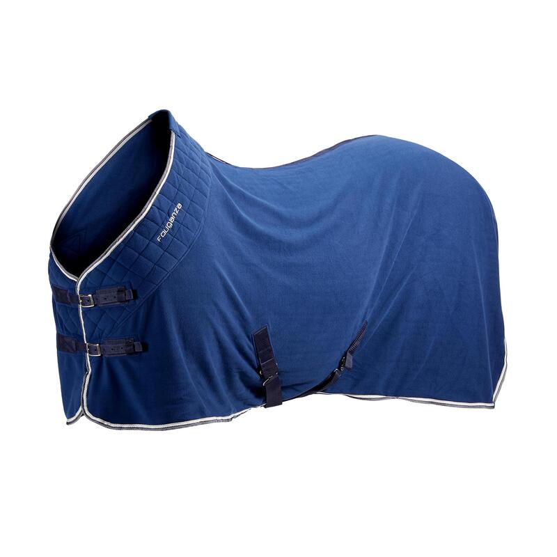 Coperta leggera equitazione pony e cavallo PILE 500 blu