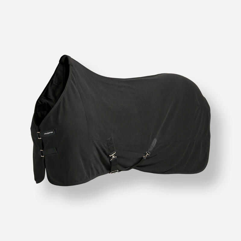 Chemise d'écurie équitation en polaire Cheval et Poney - Polaire basic noir