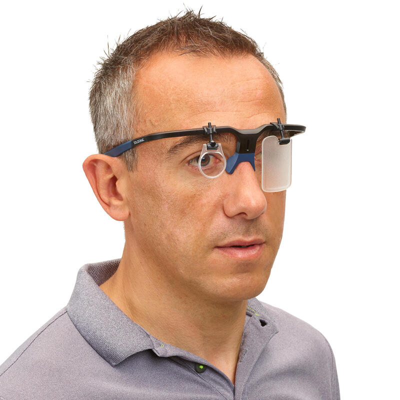 Rámeček 100 na střelecké brýle s krytkou a očnicí modrý