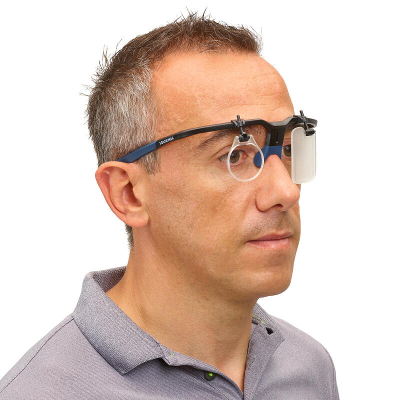 Rahmen mit Blende und Glashalterung: Schiessbrille 100 blau 