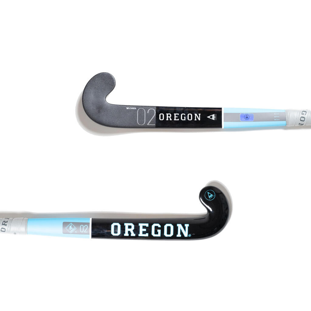 Kids' 10% Carbon Pro Bow Field Hockey Stick Oregon Monkey02 C10 - Black/Blue