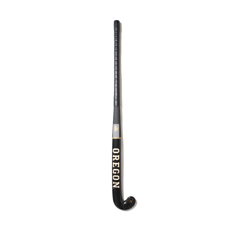 Adult Advanced 100 Carbon Low Bow Field Hockey Stick WolfX Black/Gold OREGON Decathlon