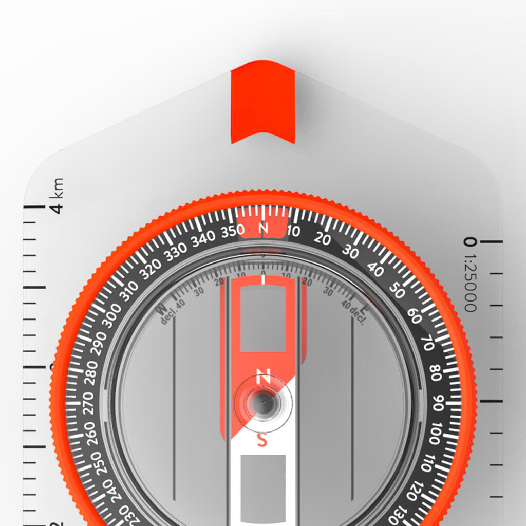 EXPLORER 500 BASEPLATE ORIENTEERING AND HIKING COMPASS - ORANGE