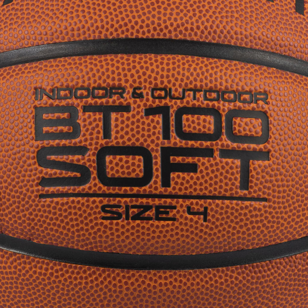 Bērnu basketbola bumba “BT100” iesācējiem līdz 6 gadu vecumam, 4. izmērs, oranža