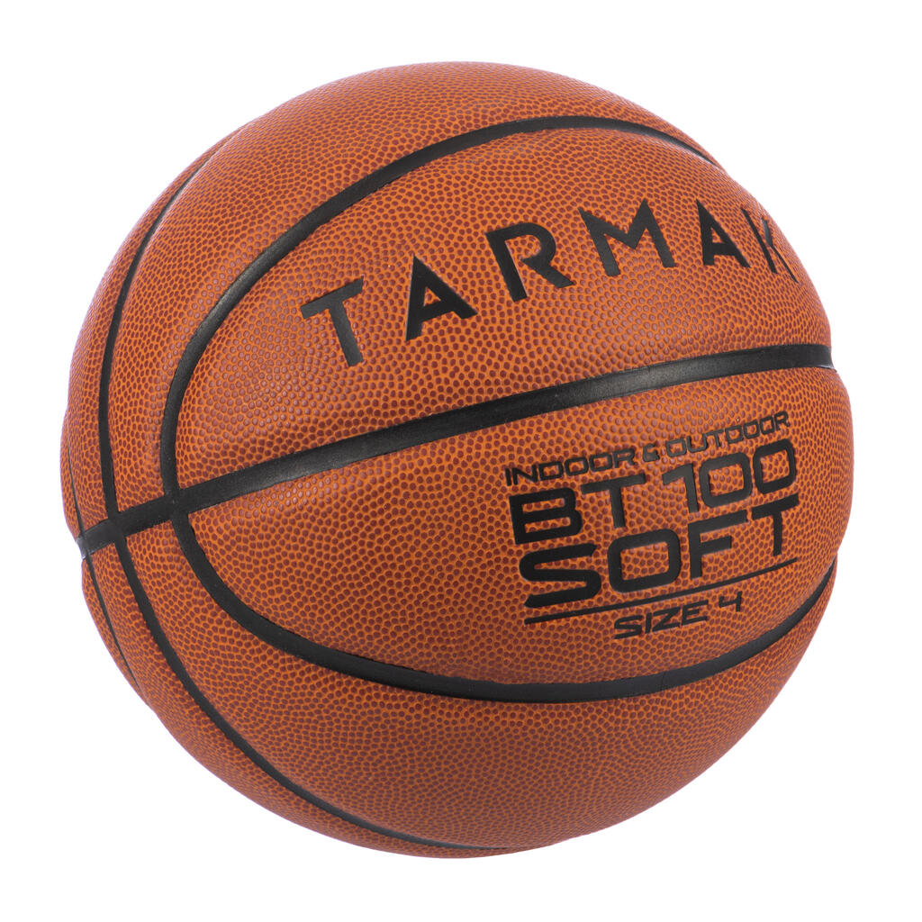 BT100 Kids' Size 4 Beginner Basketball, Under Age 6 - Orange