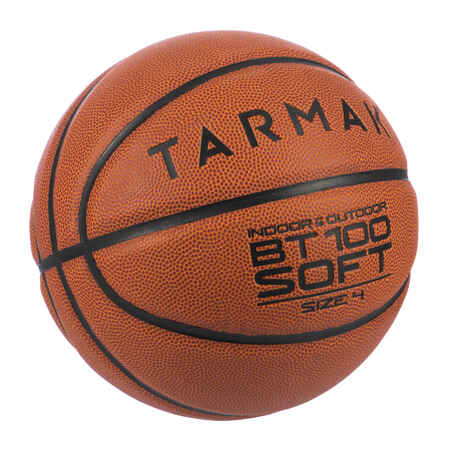 BT100 Kids' Size 4 Beginner Basketball, Under Age 6 - Orange