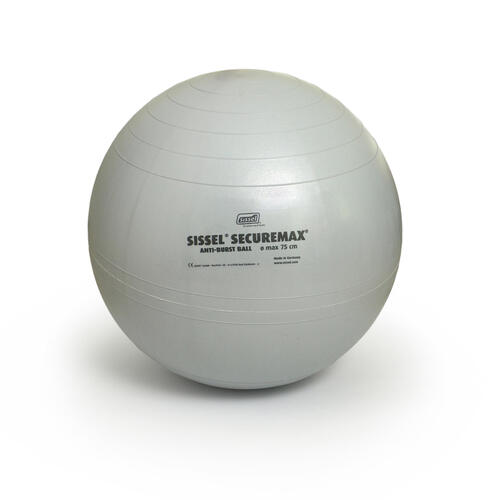 ballon de gym sissel secure max fitness taille l - 75 cm gris