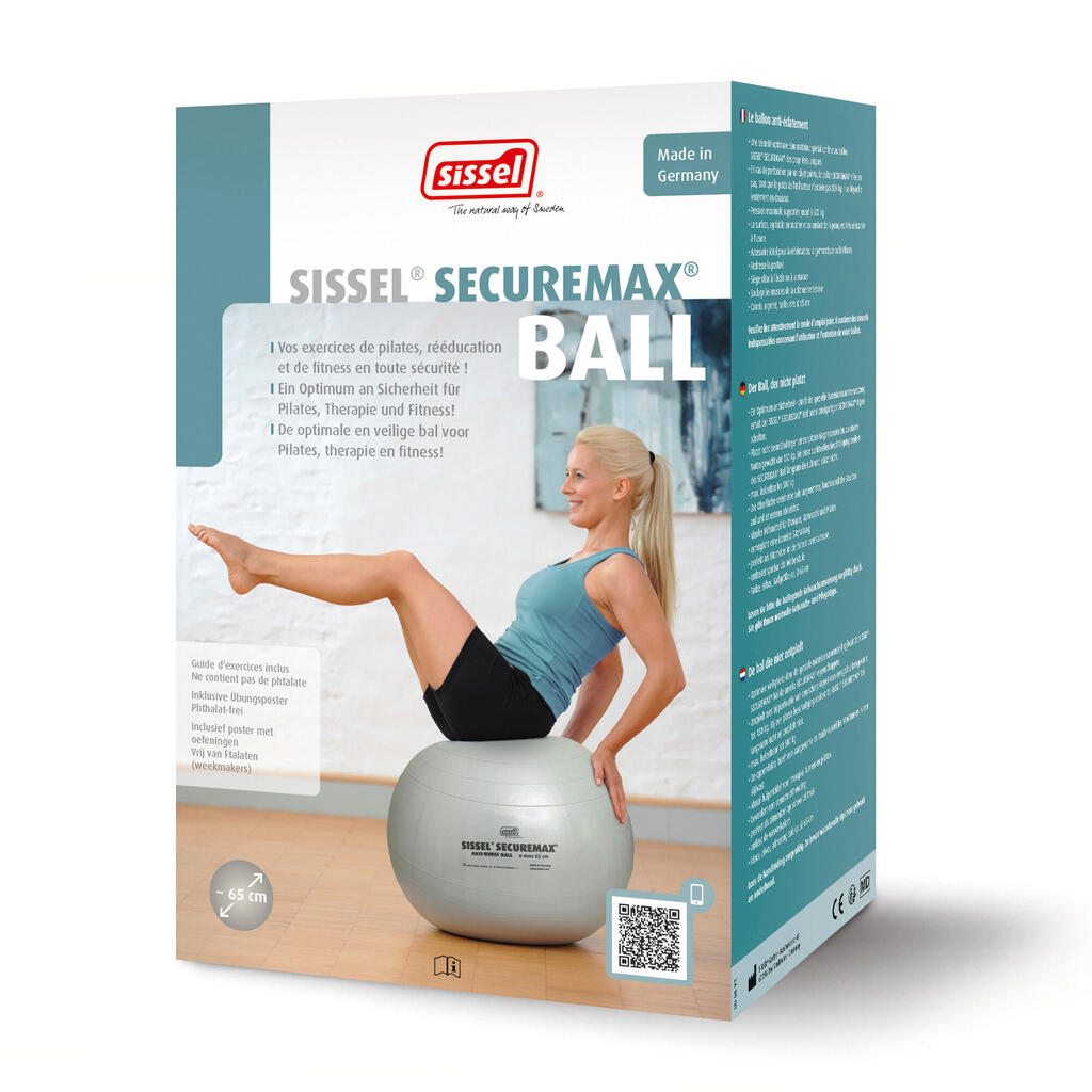 Võimlemispall Secure Max Fitness, suurus 2, 65 cm, hall