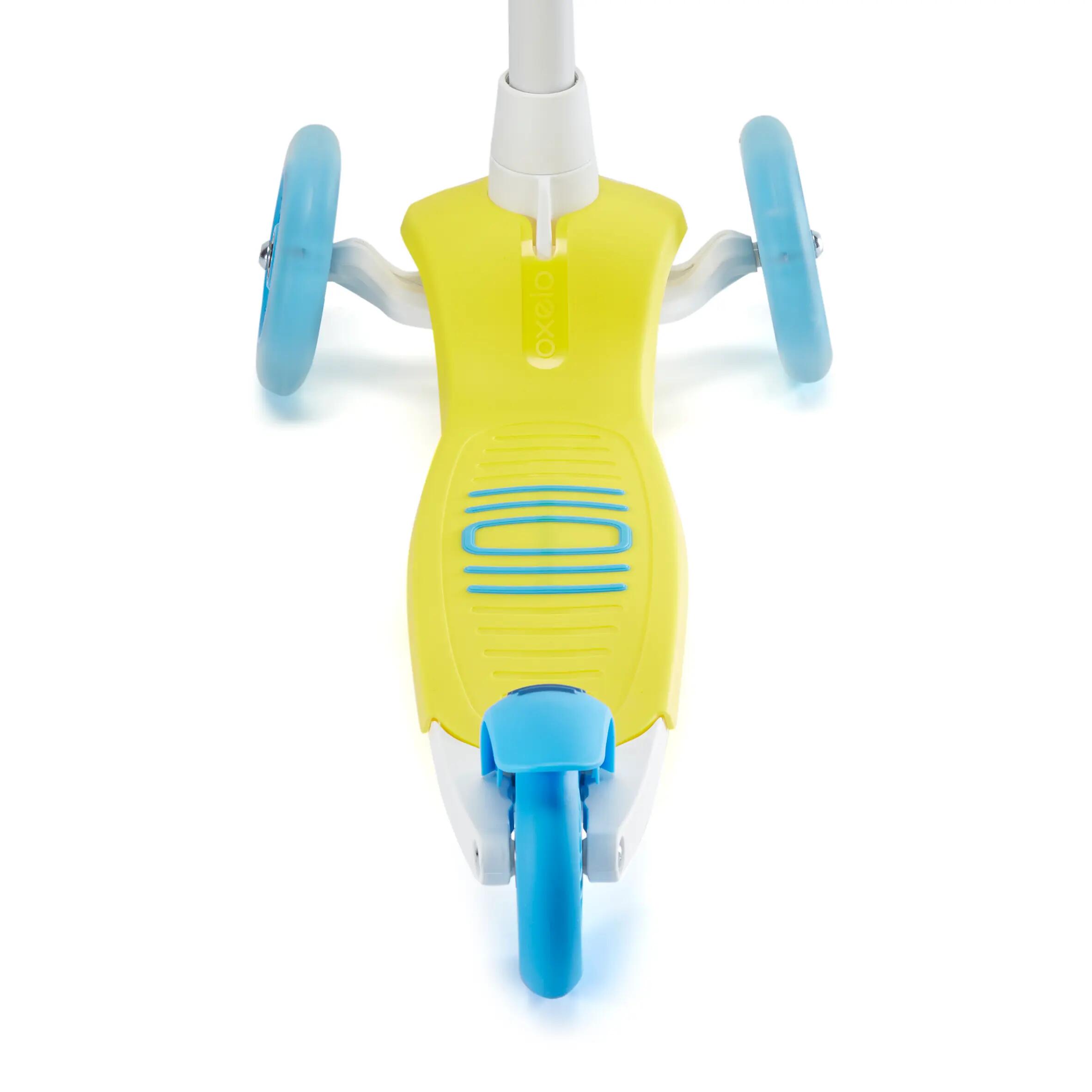 Kids' folding 3-wheeled light-up scooter, yellow 5/9