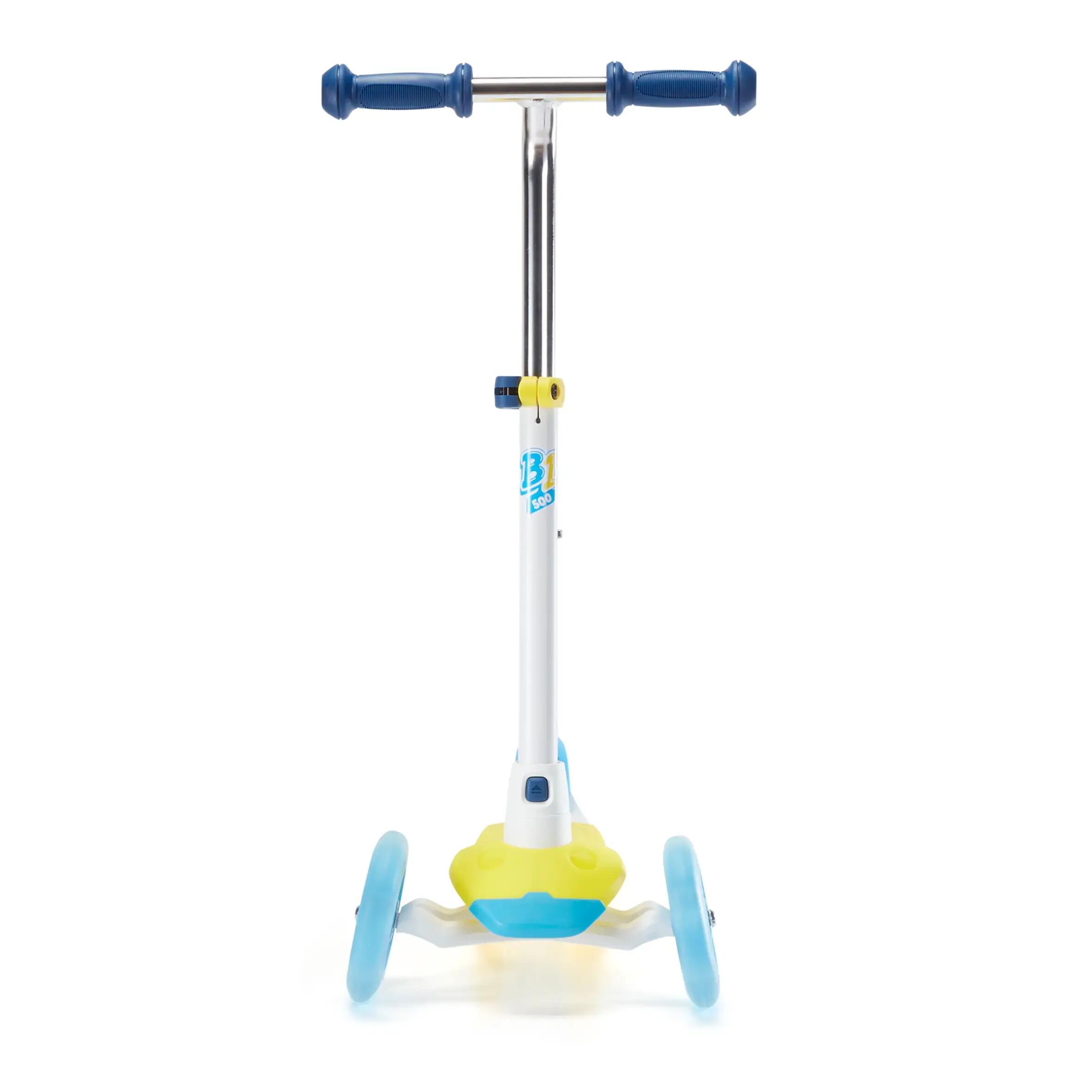 Kids' folding 3-wheeled light-up scooter, yellow 3/9