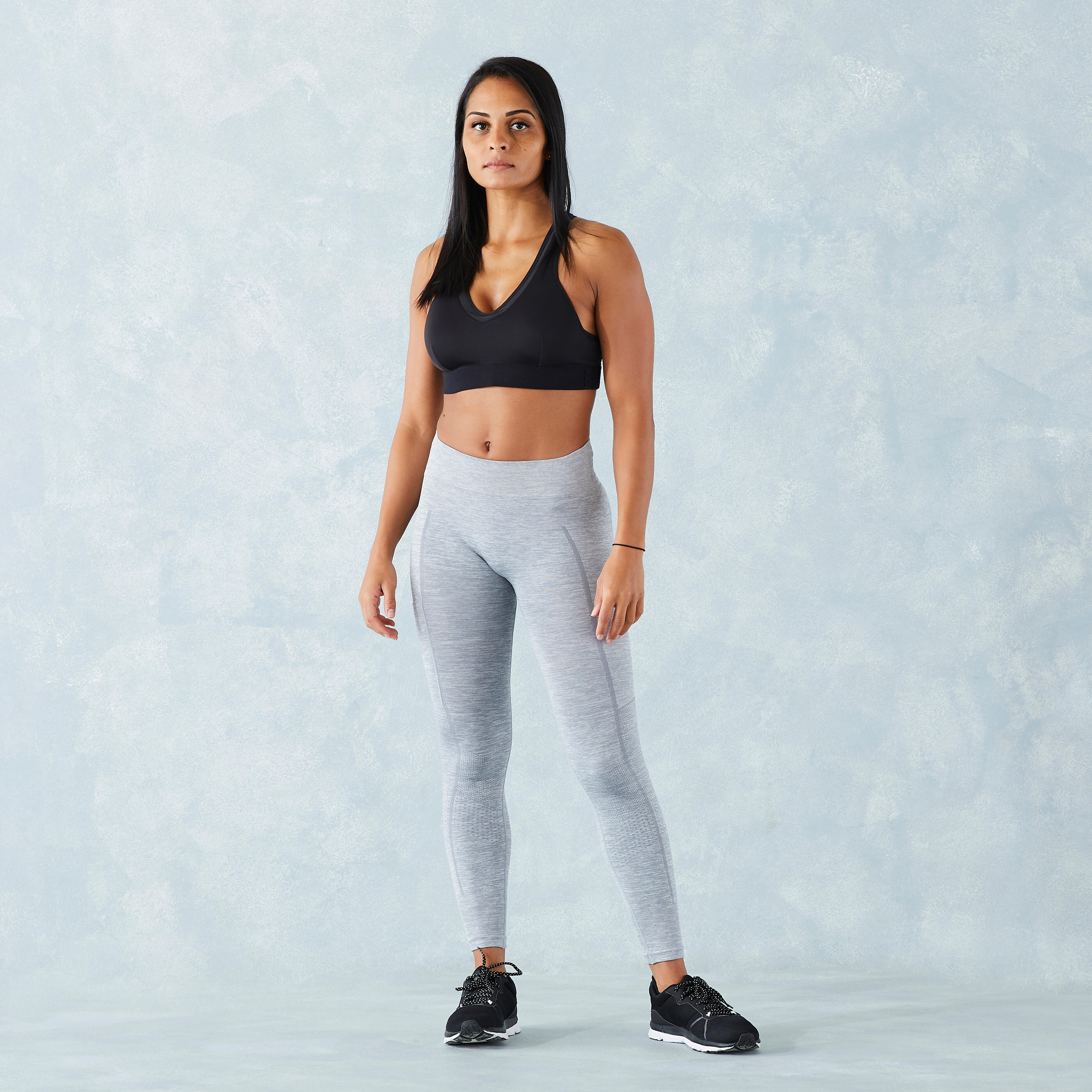 LEGGINGS MUJER PUSH UP MUSCULACIÓN GRIS CON BOLSILLO - Decathlon