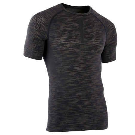 Weight Training Compression T-Shirt - Khaki Grey