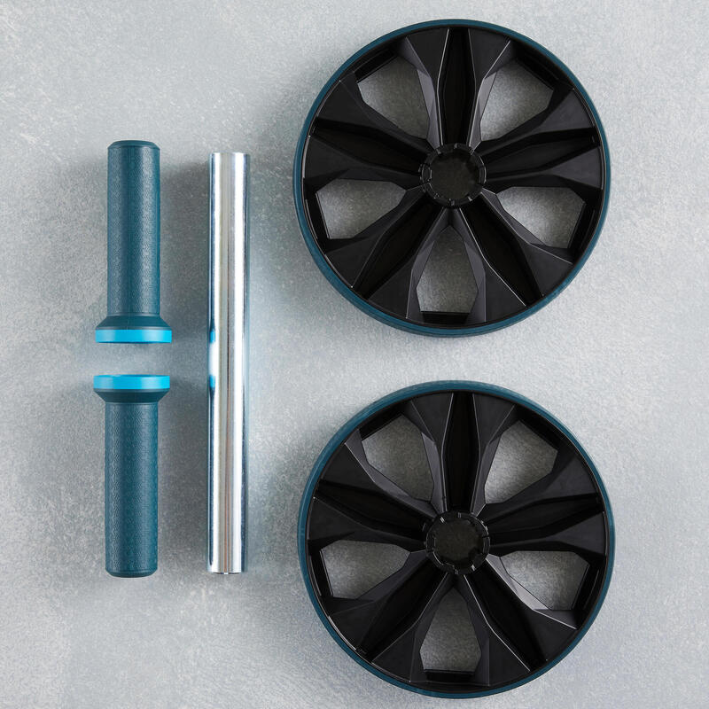 Roda de Abdominais de Musculação Ab wheel Mod Duplo azul