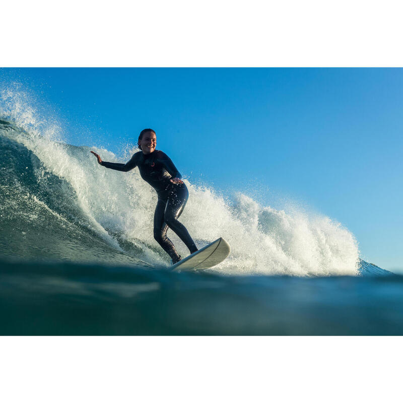 Neopreno surf Mujer agua templada 3/2mm Front Zip 900 azul marino