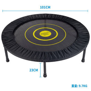 Trampoline with 36 Springs, Supports upto 100Kg Weight Fit Trampo 100 - Black