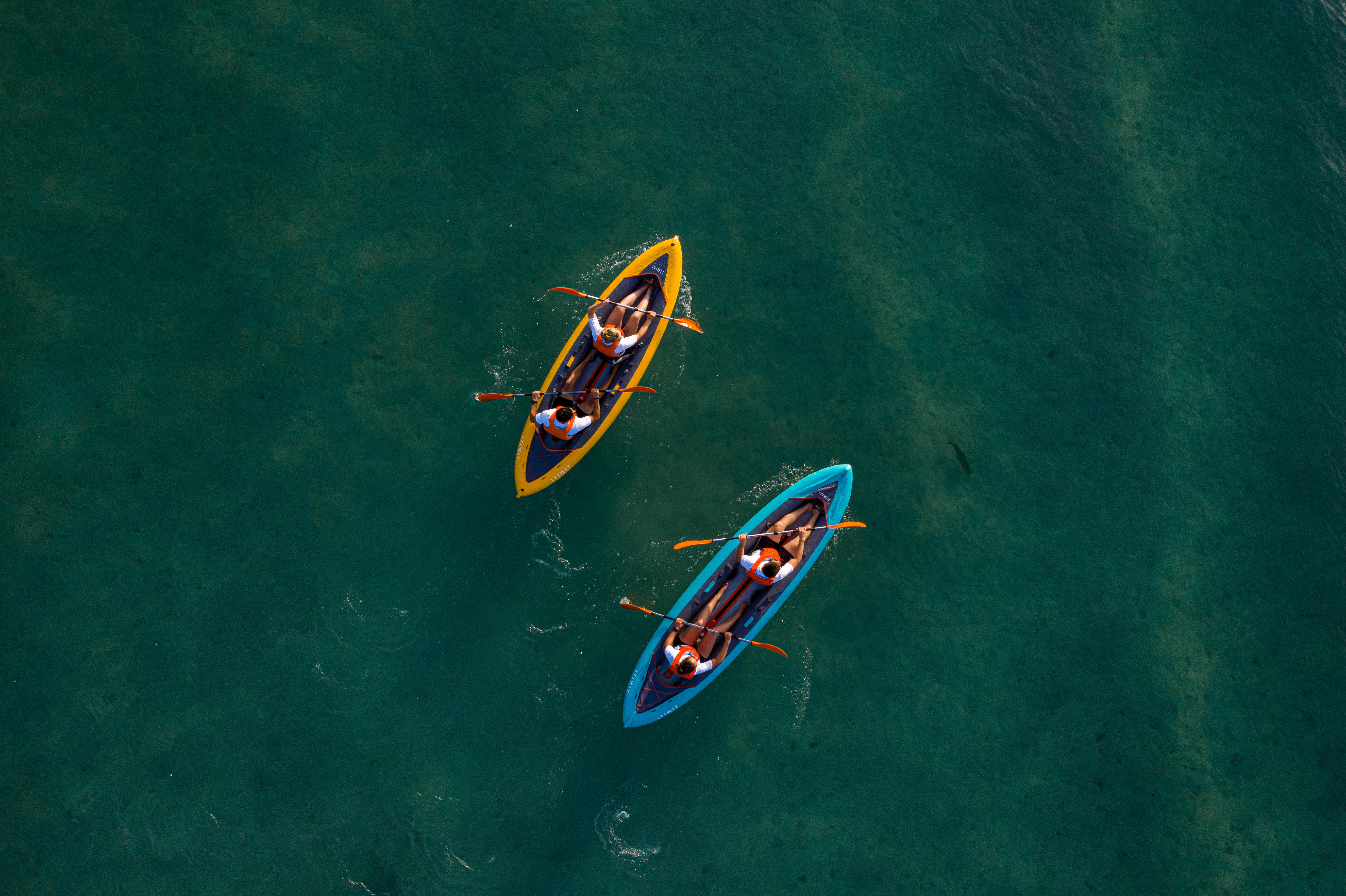 Kayak gonflable 2 personnes - KTI 100+ jaune - ITIWIT