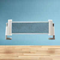 ערכת טניס שולחן עם עמודים, רשת מתכווננת, 2 מחבטים ו-2 כדורים - לבן / אפור.