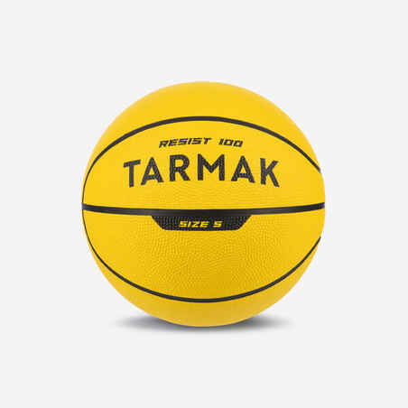 Balón Básquetbol Tarmak R100 Talla 5 Amarillo