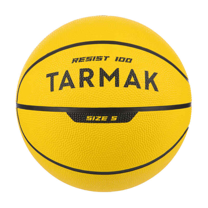 Košarkaška lopta R100 vel. 5 za djecu do 10 godina žuta - Decathlon