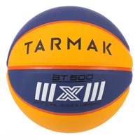 Ballon de basketball 3x3 taille 6 - Bt500 bleu jaune