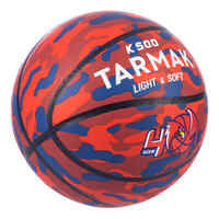 Basketball K500 Aniball Light & Soft Größe 4 für Kinder rot/blau