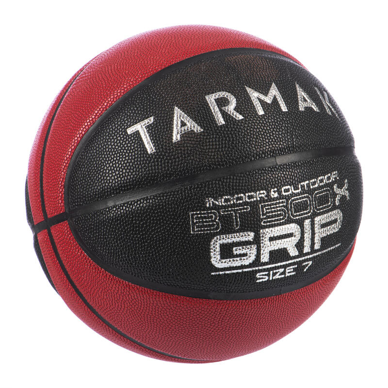 BT500 Grip Adult Size 7 Basketball Noir Rouge Decathlon