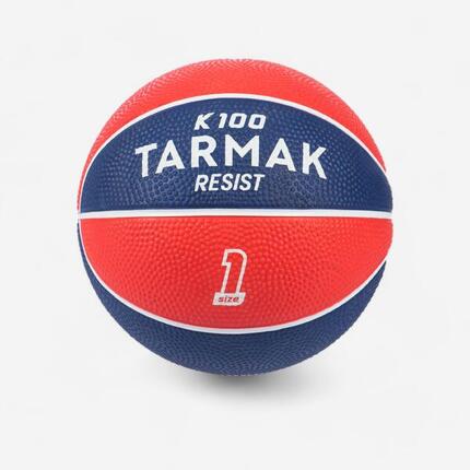 Mini ballon de basketball taille 1 Enfant - K100 Rubber noir blanc