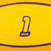 כדורסל לילדים מידה 1 Mini B - צהוב / סגול